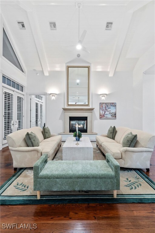Formal living room for entertaining and cozy firep