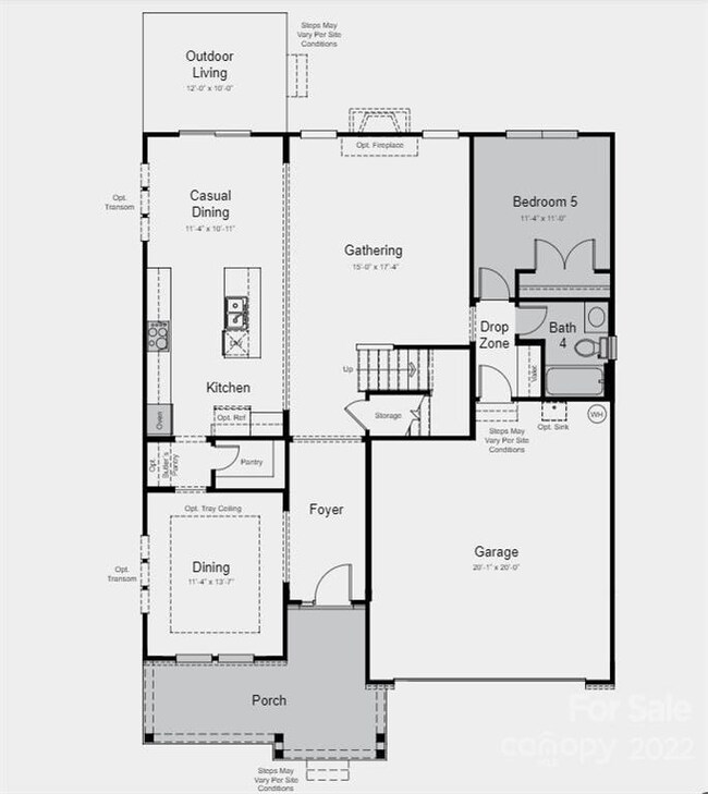 Structural options added to 153 Tetcott Street include: gourmet kitchen, bed 5/bath 4 in place of flex with walk-in shower, tray dining and owners, fireplace, owners bath 3 (walk-in shower),  additional windows, tankless water heater.