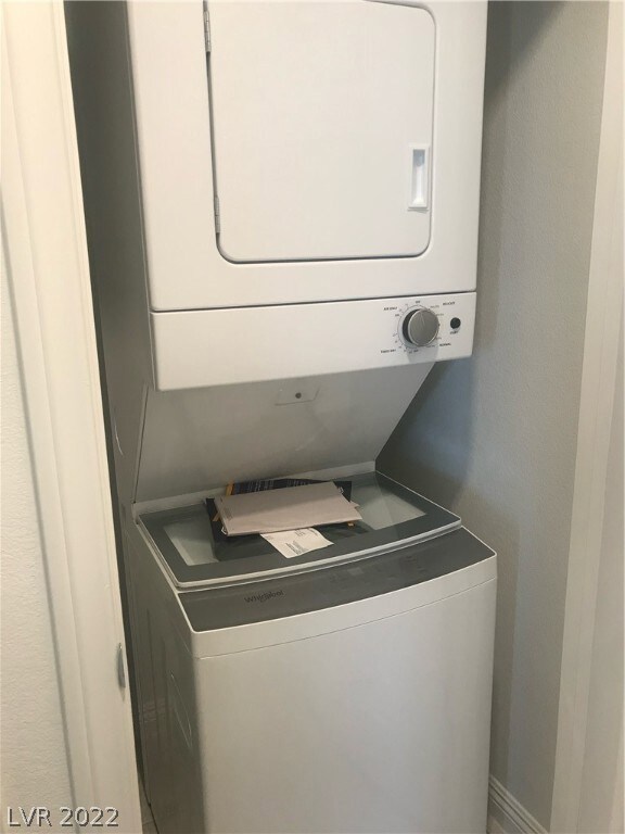 Stackable washer and dryer on first level