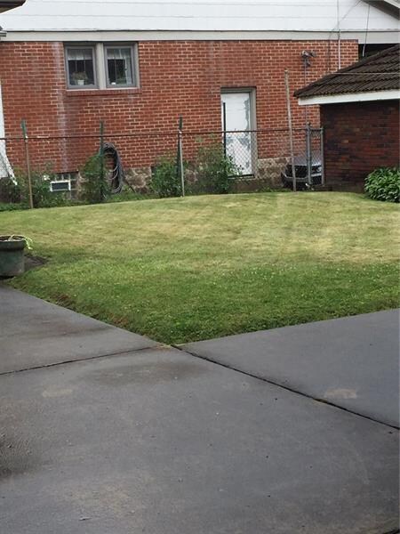 Usable rear yard off of the kitchen