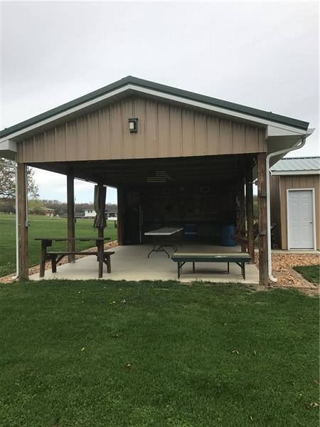 Large Pavilion with Sink, Bathroom & Storage Shed