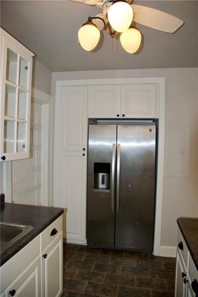 Newer stainless refrigerator.
