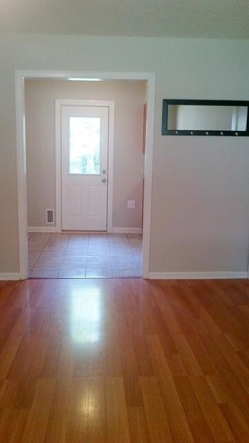 View of new back door to yard.