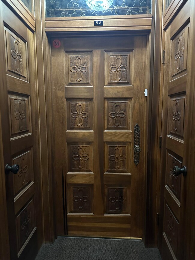 Hand carved front door