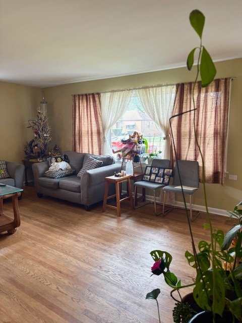 Living room with large window