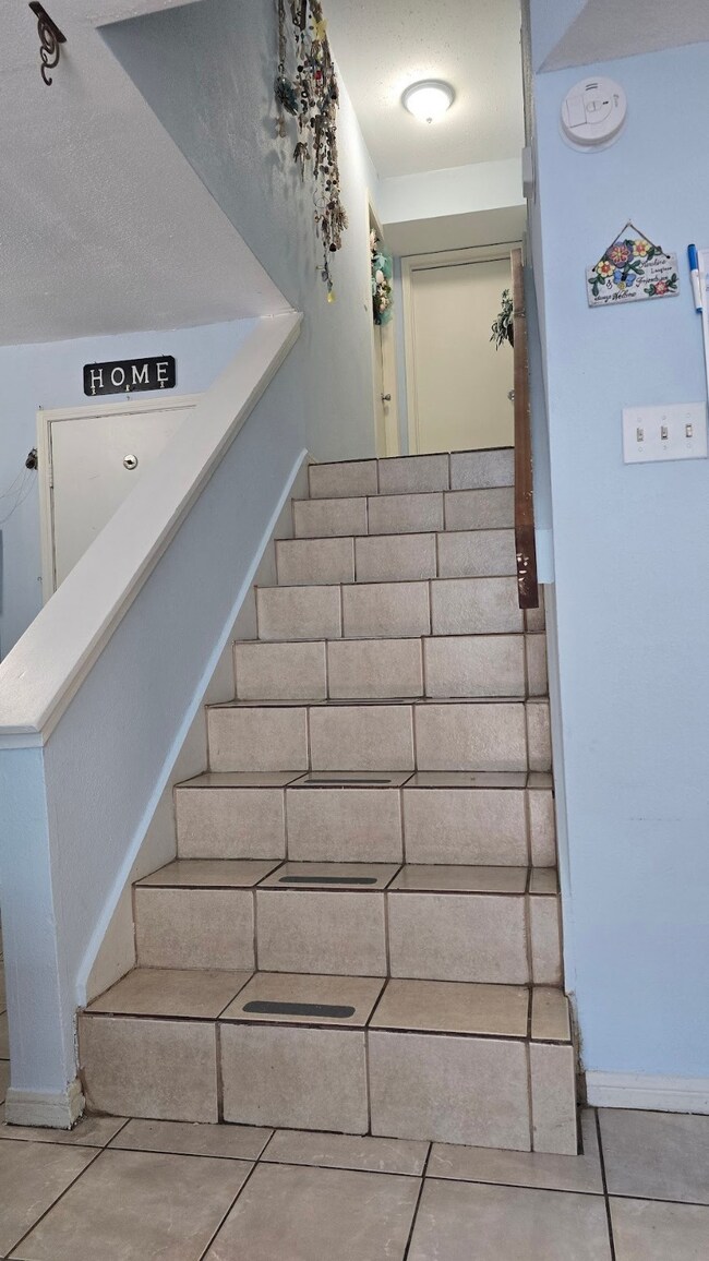 Beds and Bath are upstairs. Right this way and wat