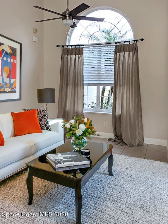 Virtually staged sitting area