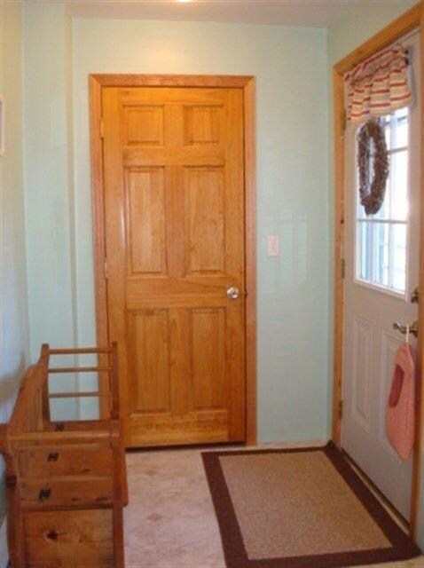 Pantry door and door out to patio.