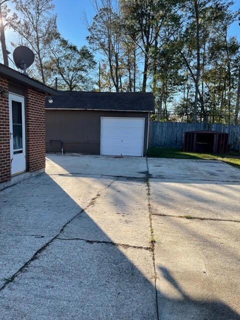 Rear driveway