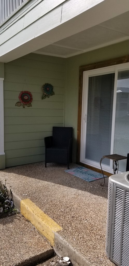 Deck leads to waterfront