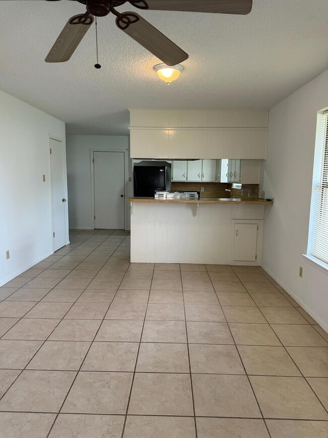 View from living area to the kitchen
