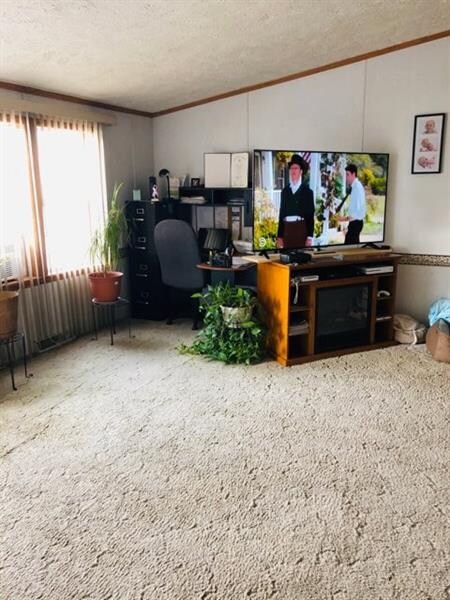 Large open floor plan, part of living room, used a