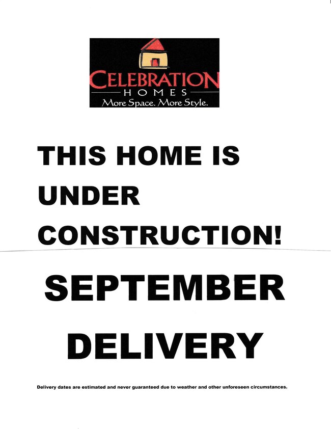 This home is under construction and has an estimated delivery date of September