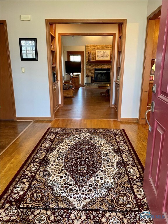 Wood floor entry.
