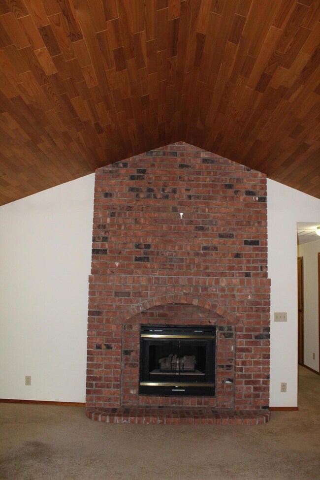 Beautiful brick gas fireplace