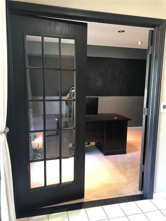 French Doors to an Office, off the entry