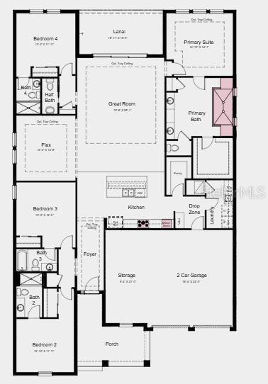 Structural options added Include: Gourmet kitchen, deluxe primary bath, 8' interior doors, and tray ceiling at primary suite, gathering room, flex, and foyer.
