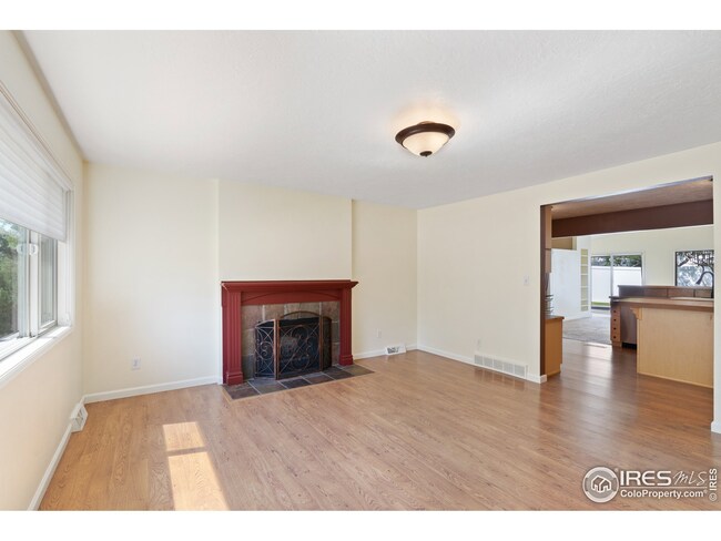 There are laminate wood floors throughout main floor