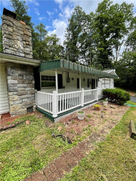 The front covered porch