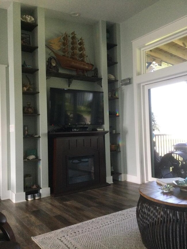 Built in bookshelves and Electric Fireplace