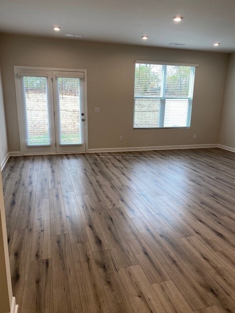 Large family room open to the kitchen