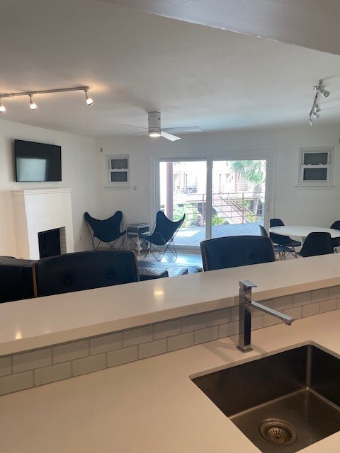From the kitchen looking into the living room.