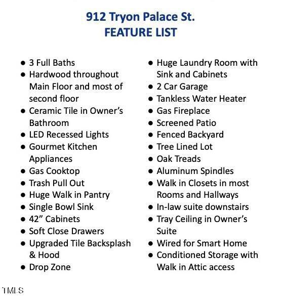 912 Tryon Palace Feature List - Google D