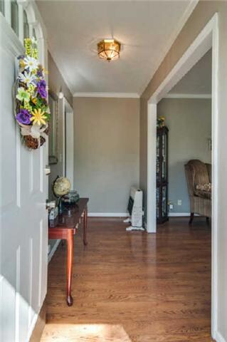 Notice the crown molding and new paint as you enter your new home
