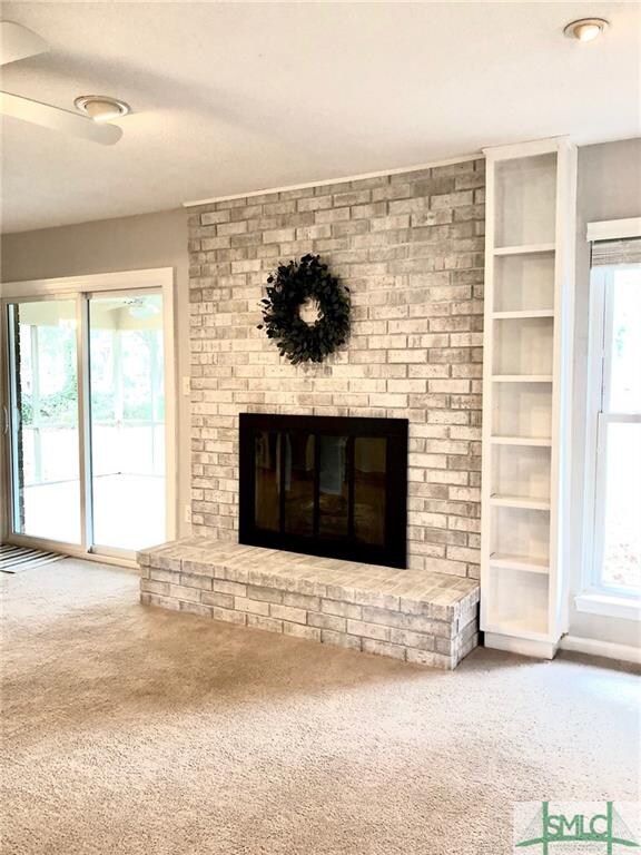 Freshly White-Washed Fireplace