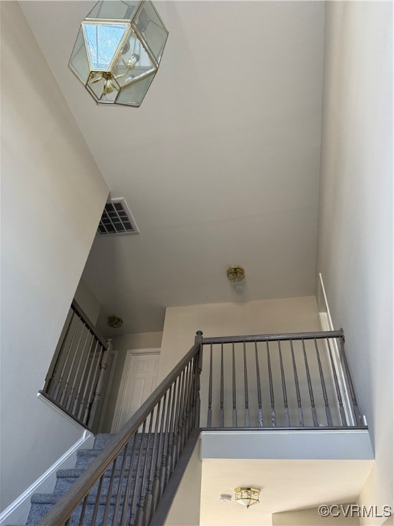 Stairway with a skylight
