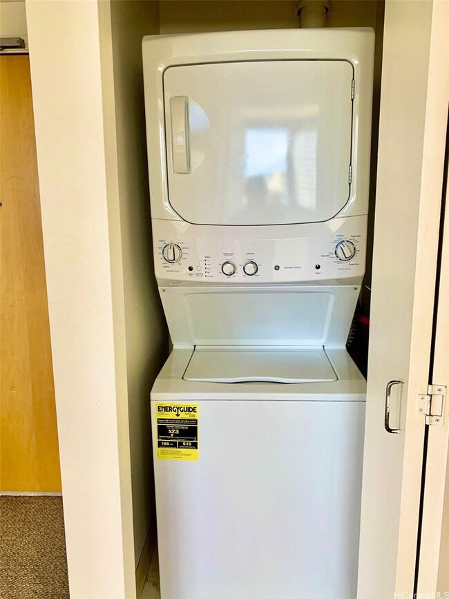 stack washer/dryer in unit