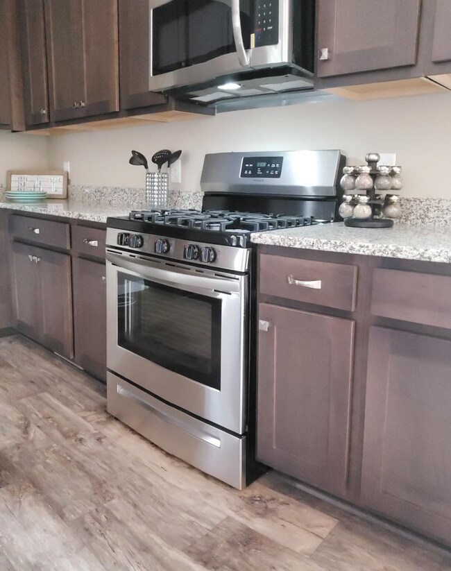 Stainless steel appliances complete this kitchen!