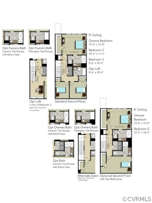 SECOND FLOOR - This home includes the optional 2nd floor layout and 5' ceramic tile showerin the owner's bath.