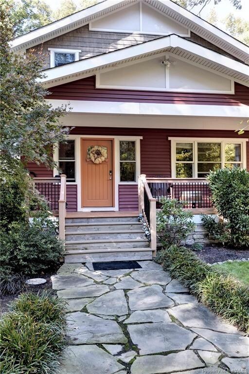 A welcoming walk up to this beautiful craftsman st