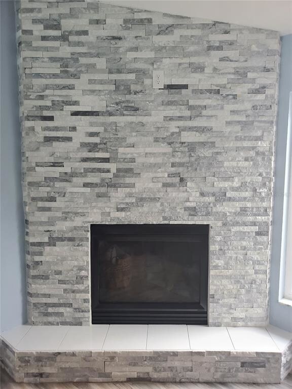 STONE FIREPLACE