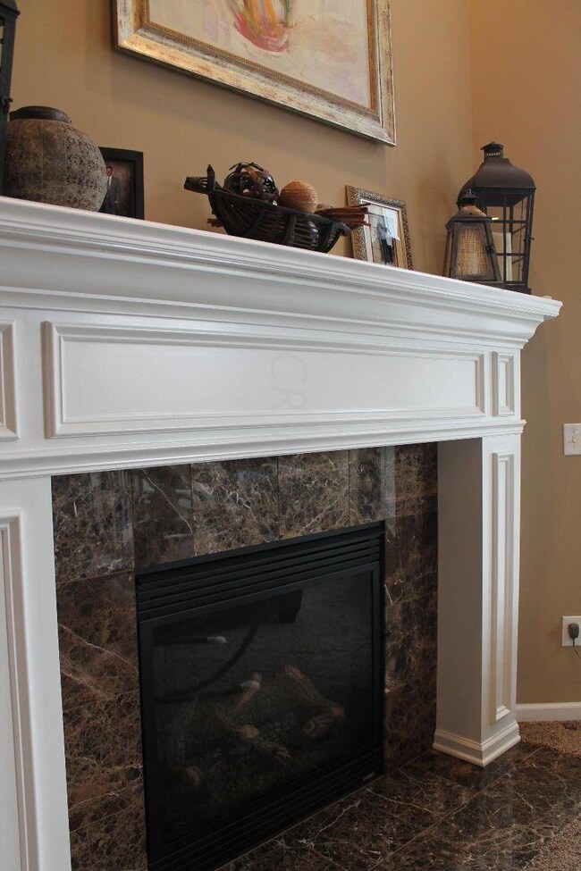 Corner fireplace with timeless style