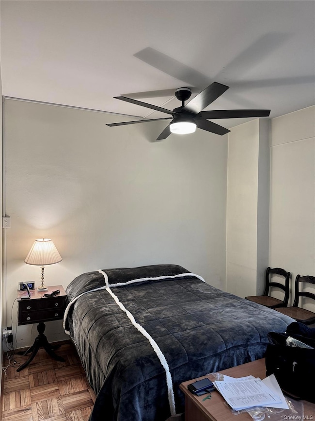 Bedroom with ceiling fan