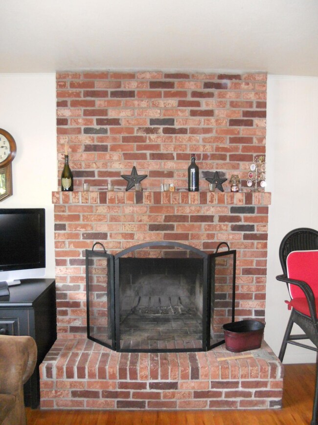 Close up of woodburning fireplace