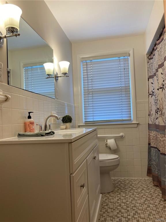 The bathroom has been updated.
