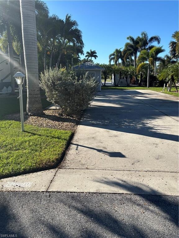 View of concrete driveway