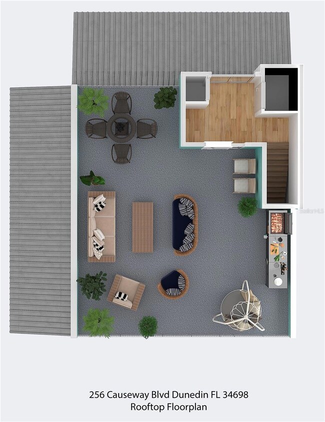 4TH LEVEL - ROOFTOP PATIO WITH SUNSET VIEWS