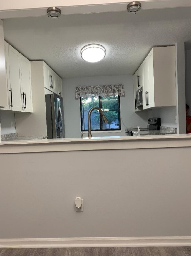 looking into kitchen