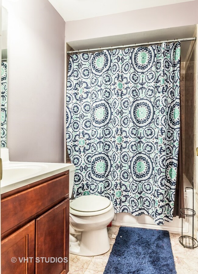 This full bathroom is a good size