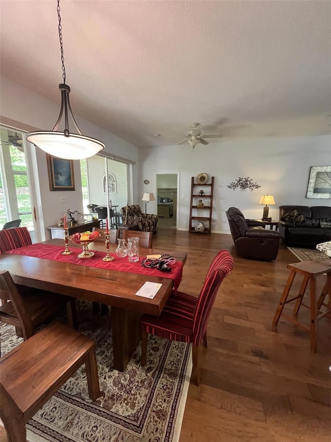 Dining room facing living area