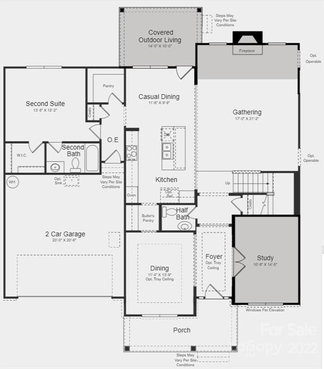 Structural options added at 9011 Ellery Channing Drive include: second suite, tray ceiling in dining and owner's suite, door from owner's closet to laundry, 4' gathering room extension, fireplace, rear covered living, shower at first floor bathroom, 