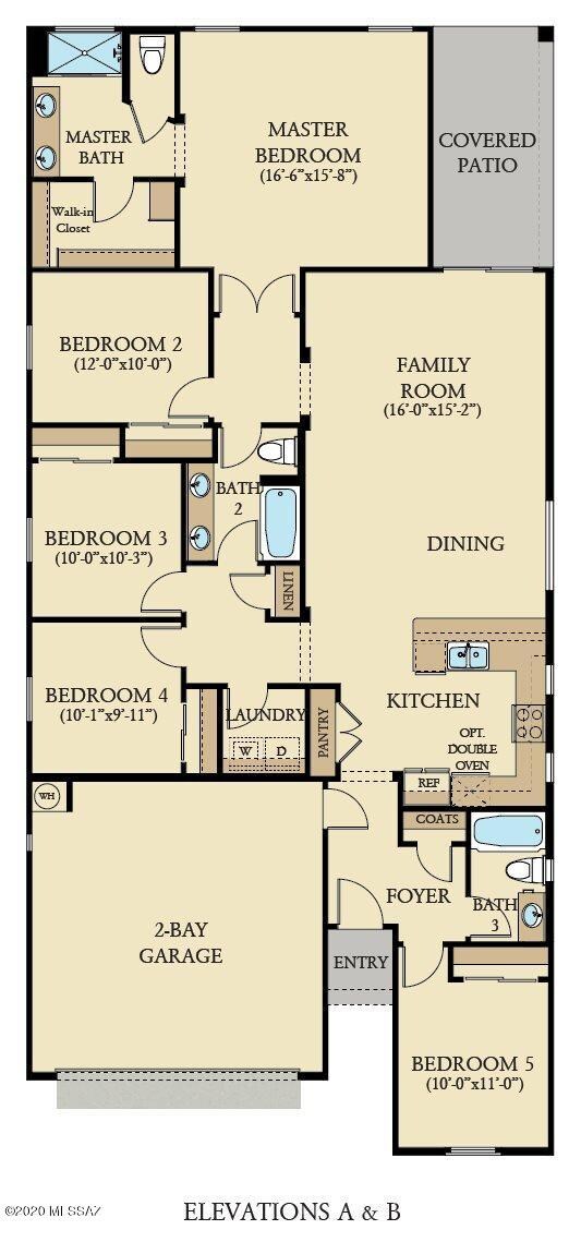 Ocotillo B floorplan 5 BR