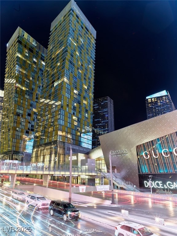 View of property at night