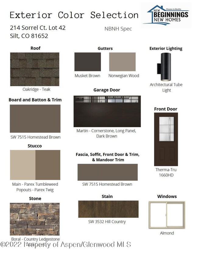 4 Exterior Color Selection for 214 Sorre
