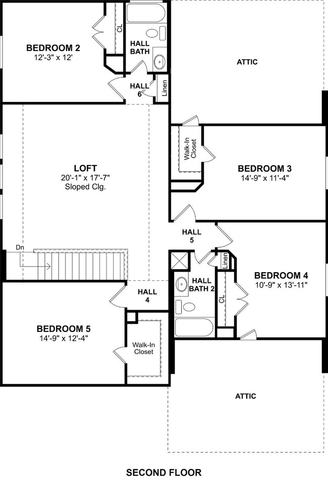 The Bella II floor plan by K. Hovnanian Homes. 2nd Floor shown. *Prices, plans, dimensions, features, specifications, materials, and availability of homes or communities are subject to change without notice or obligation.