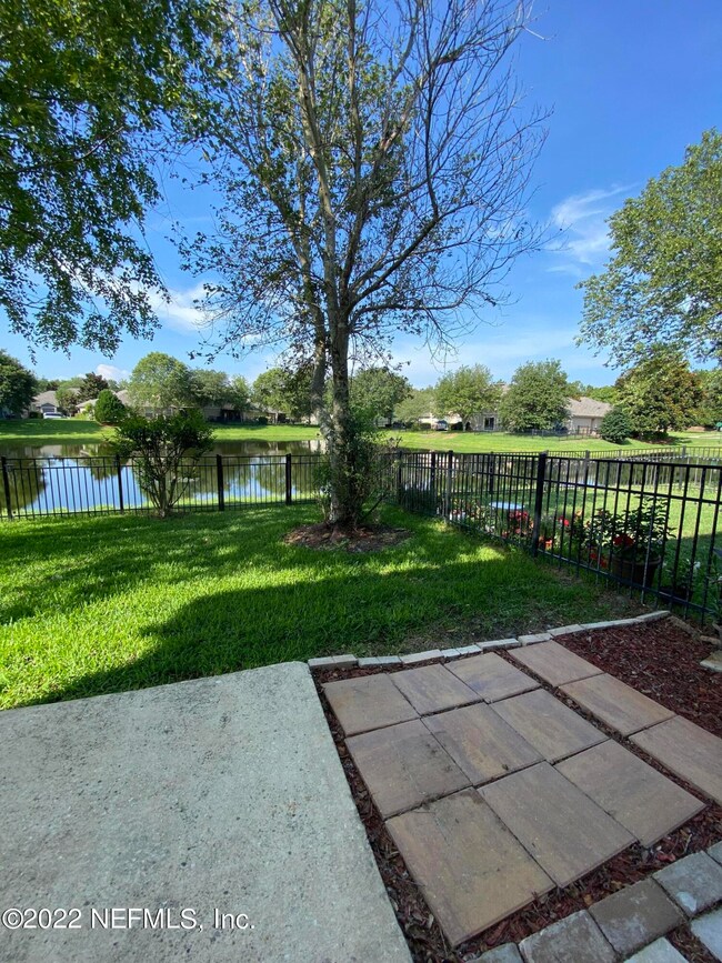 Fenced backyard